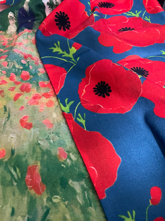 Poppy and Monet design pashmina scarf