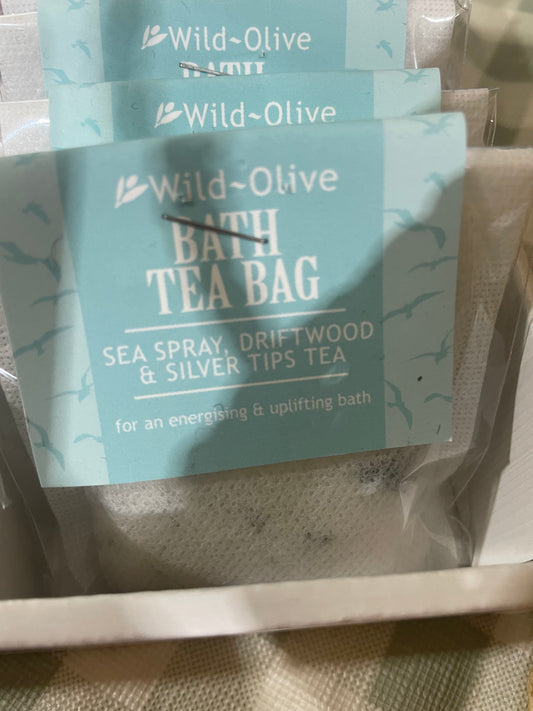 Sea spray and driftwood bath tea bag