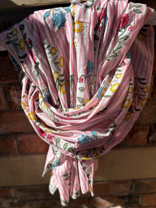 Pink floral pretty scarf