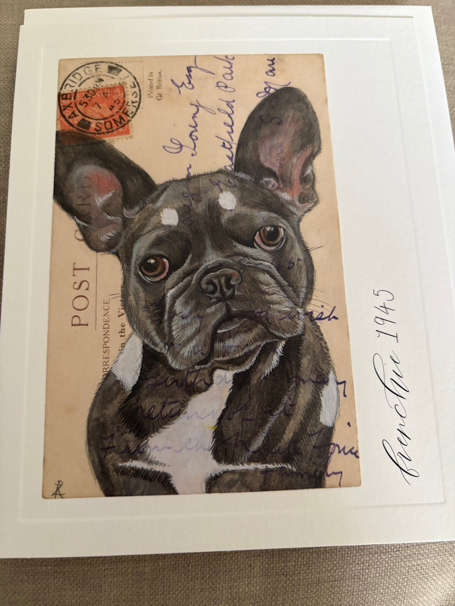 French bulldog card