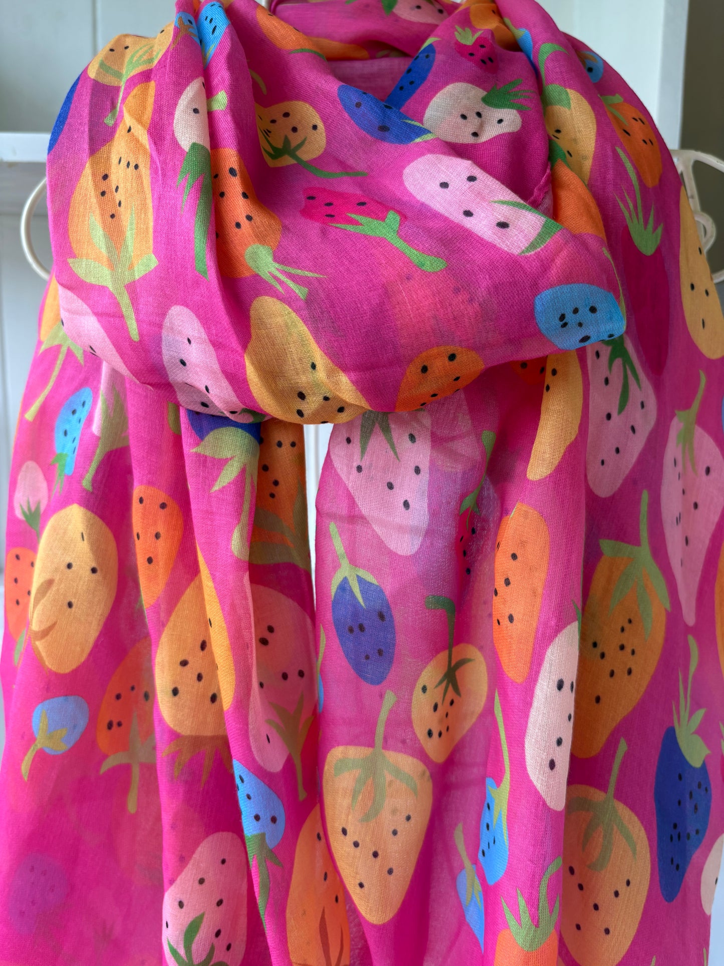 Summer strawberry colourful scarf