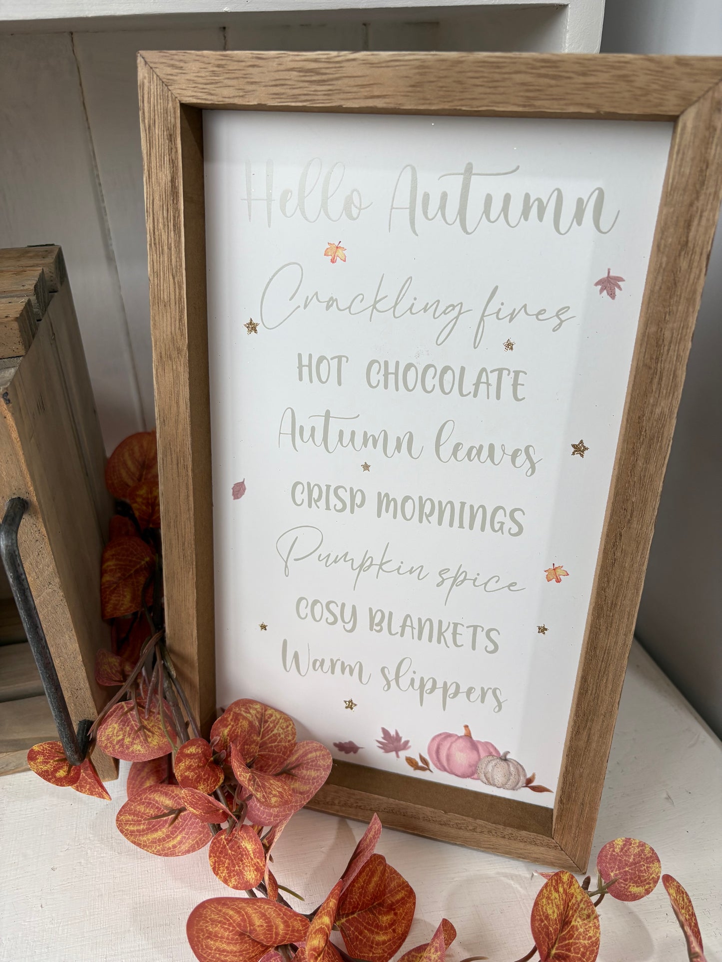 Hello autumn plaque