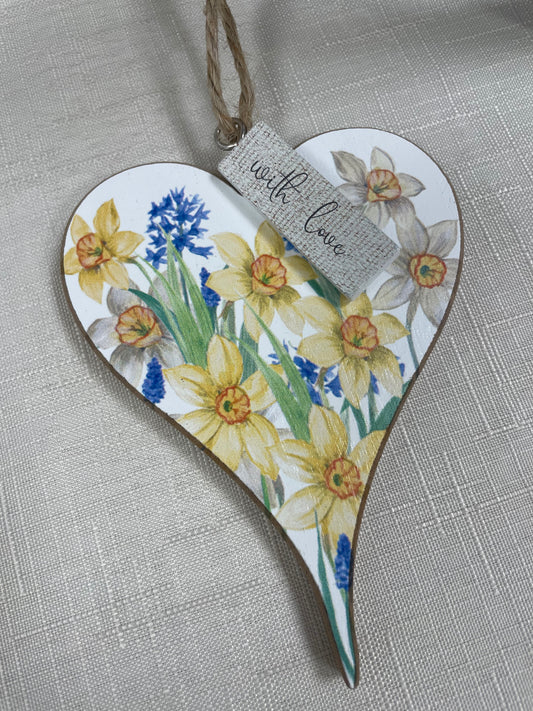 Daffodil wood heart
