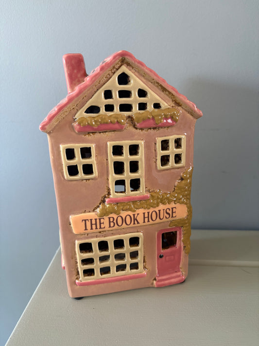 Cosy book house village pottery candle house
