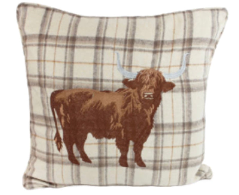 Highland cow square cushion