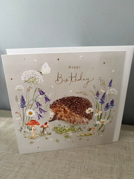 Hedgehog birthday design card