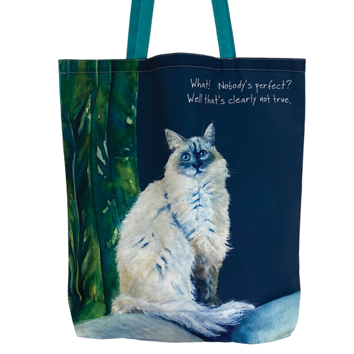 Packable tote bag cat design