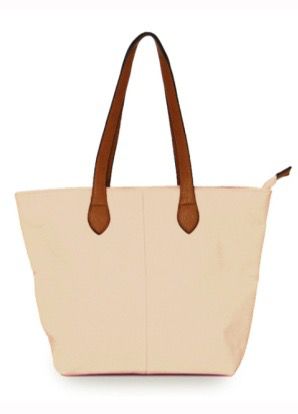 Shoulder Tote Bag with soft handle - Beige