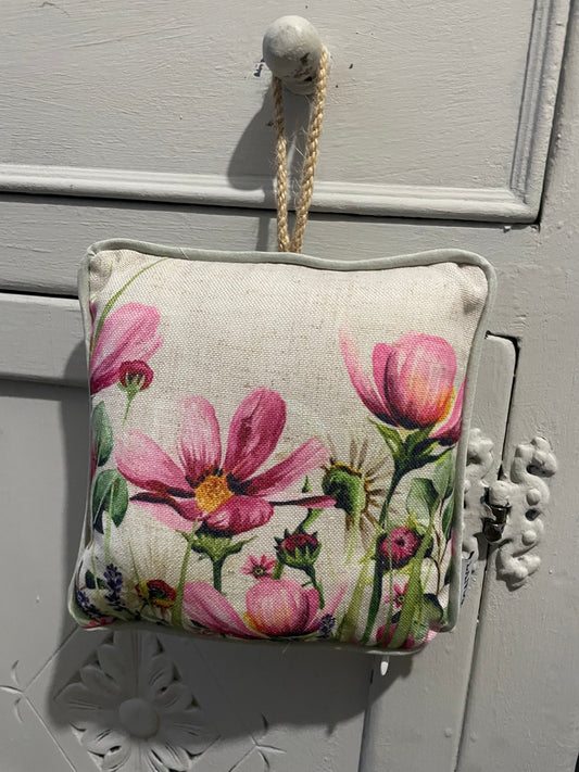 Peony pink beautiful design square hanging cushion