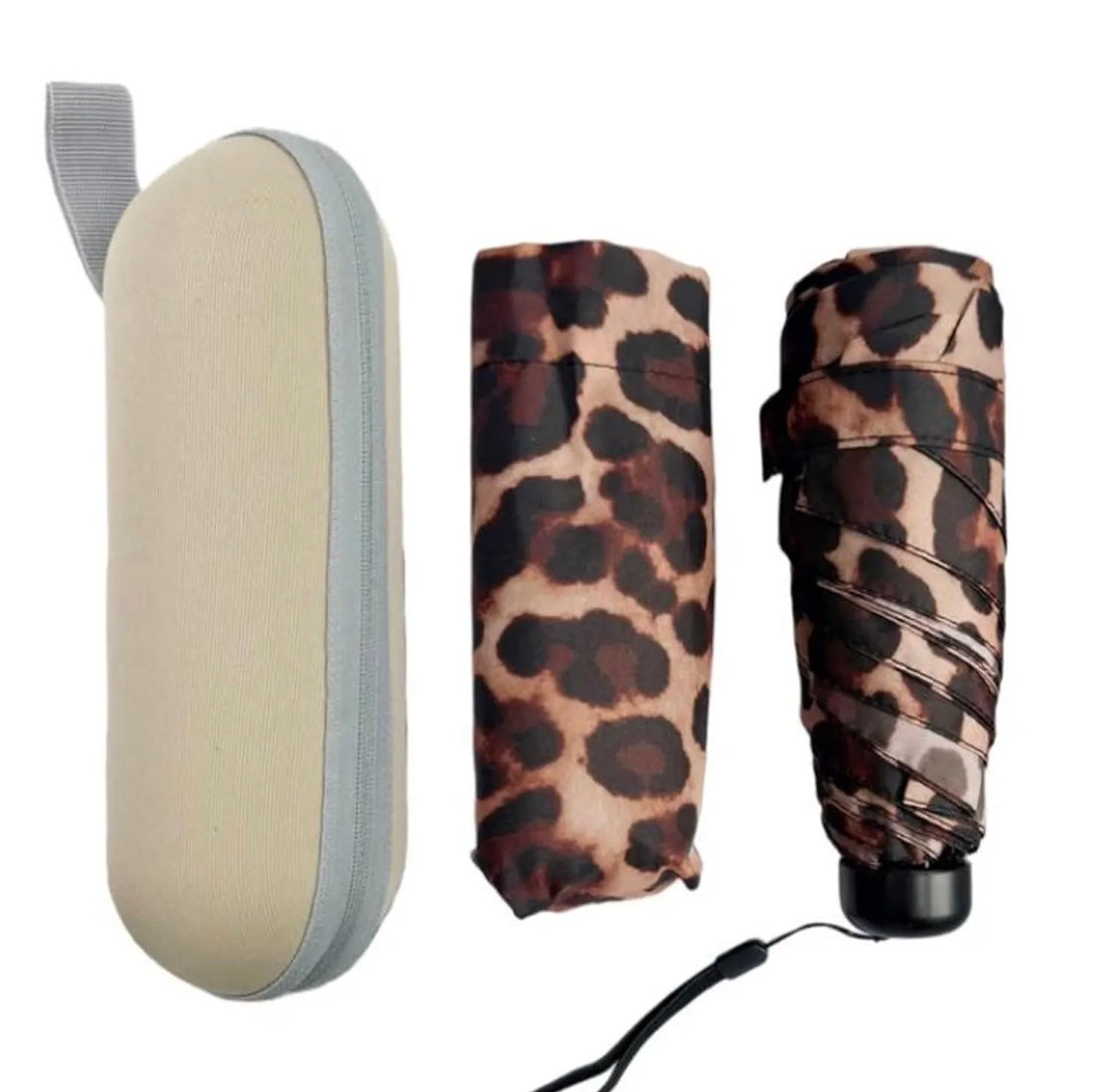 Animal print design umbrella in travel case