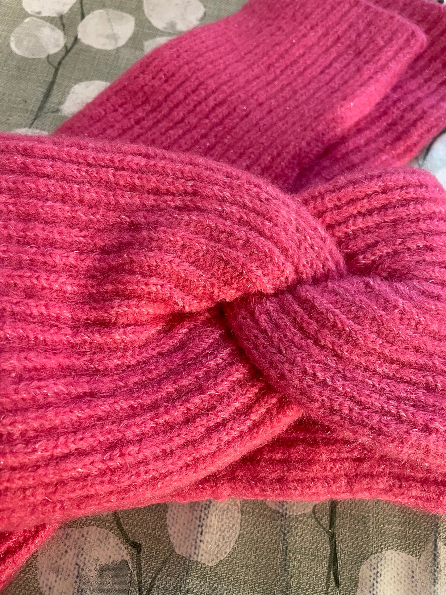 HEAD BAND & Hand warmers - pink