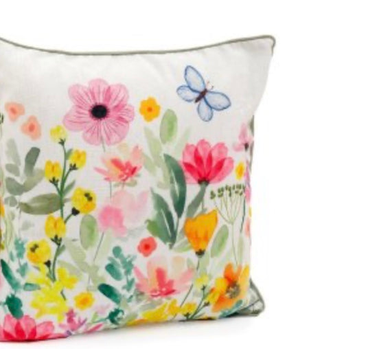 Springtime cushion blue butterfly