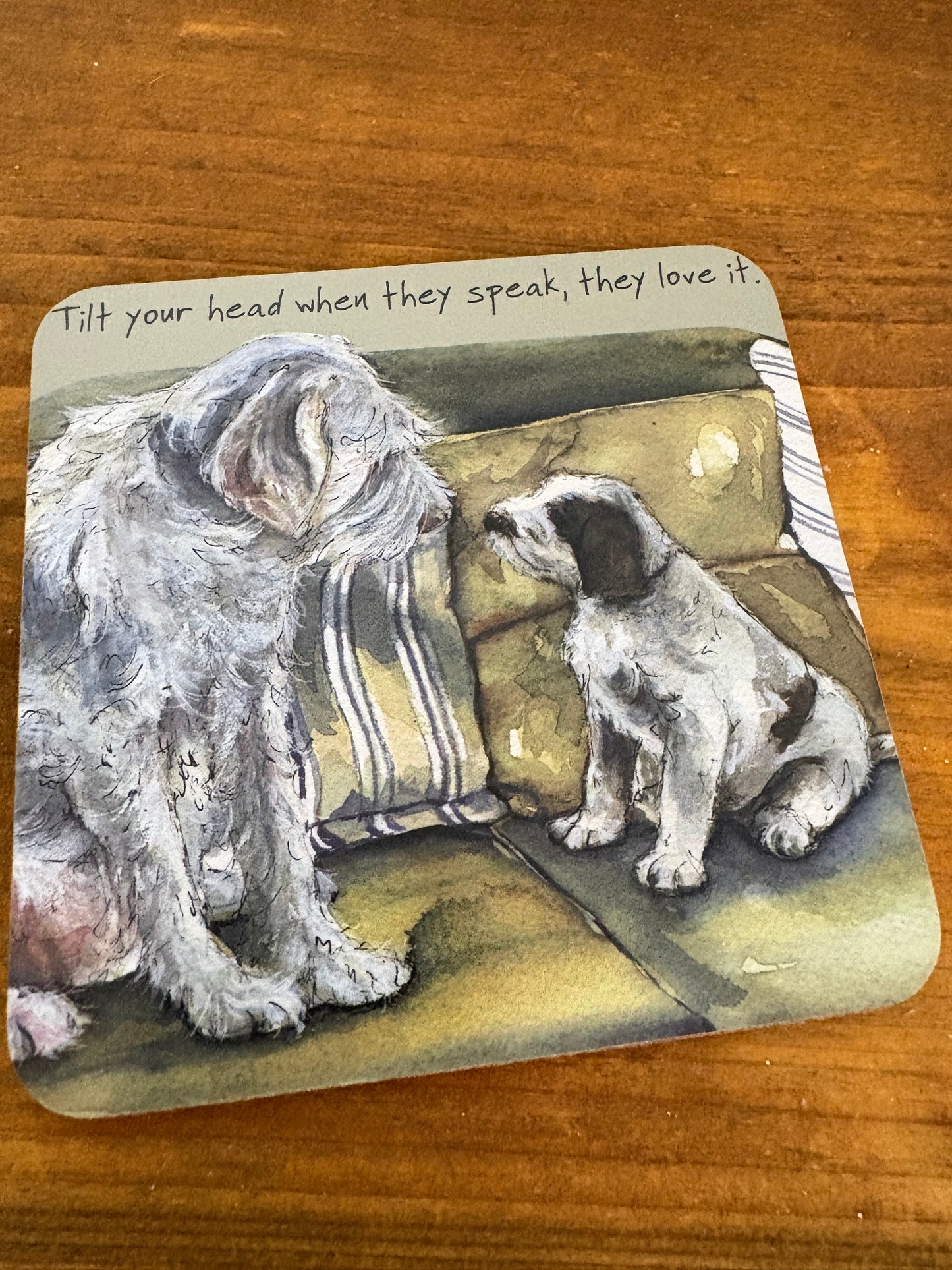 Dog coaster - tilt your head