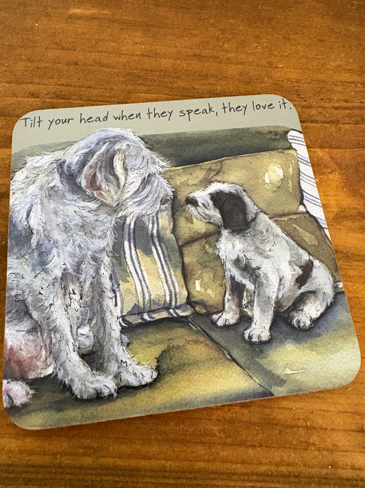 Dog coaster - tilt your head