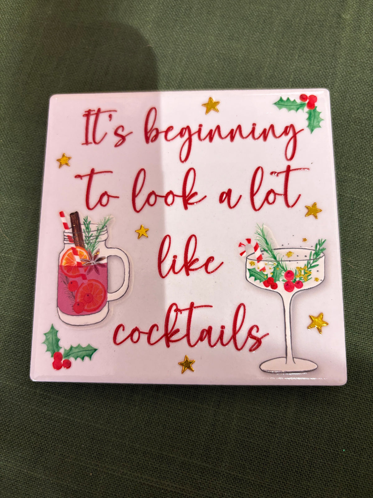 Ceramic coaster cocktails