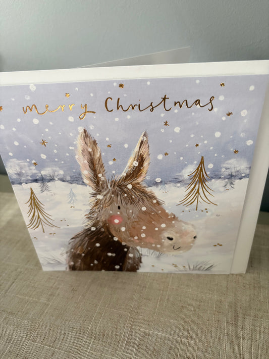 Donkey christmas card