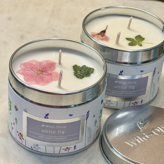 Soy wax artisan two wick candle - White Fig