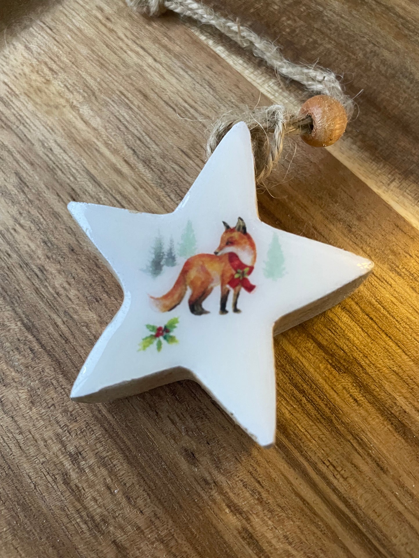 Woodland star decoration - fox