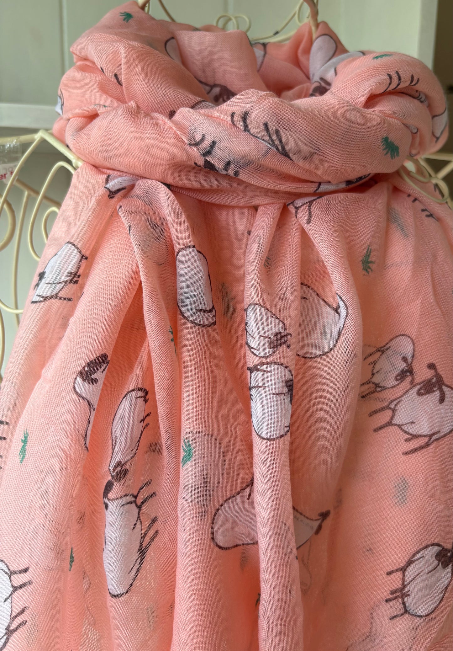 Sheep farm design pink scarf
