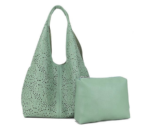 Summer handbag with zipped pouch