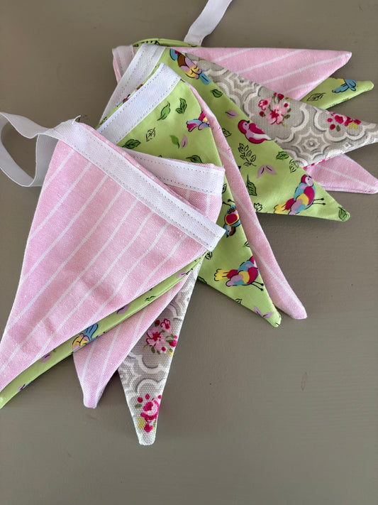 Handmade mini bunting pretty birds