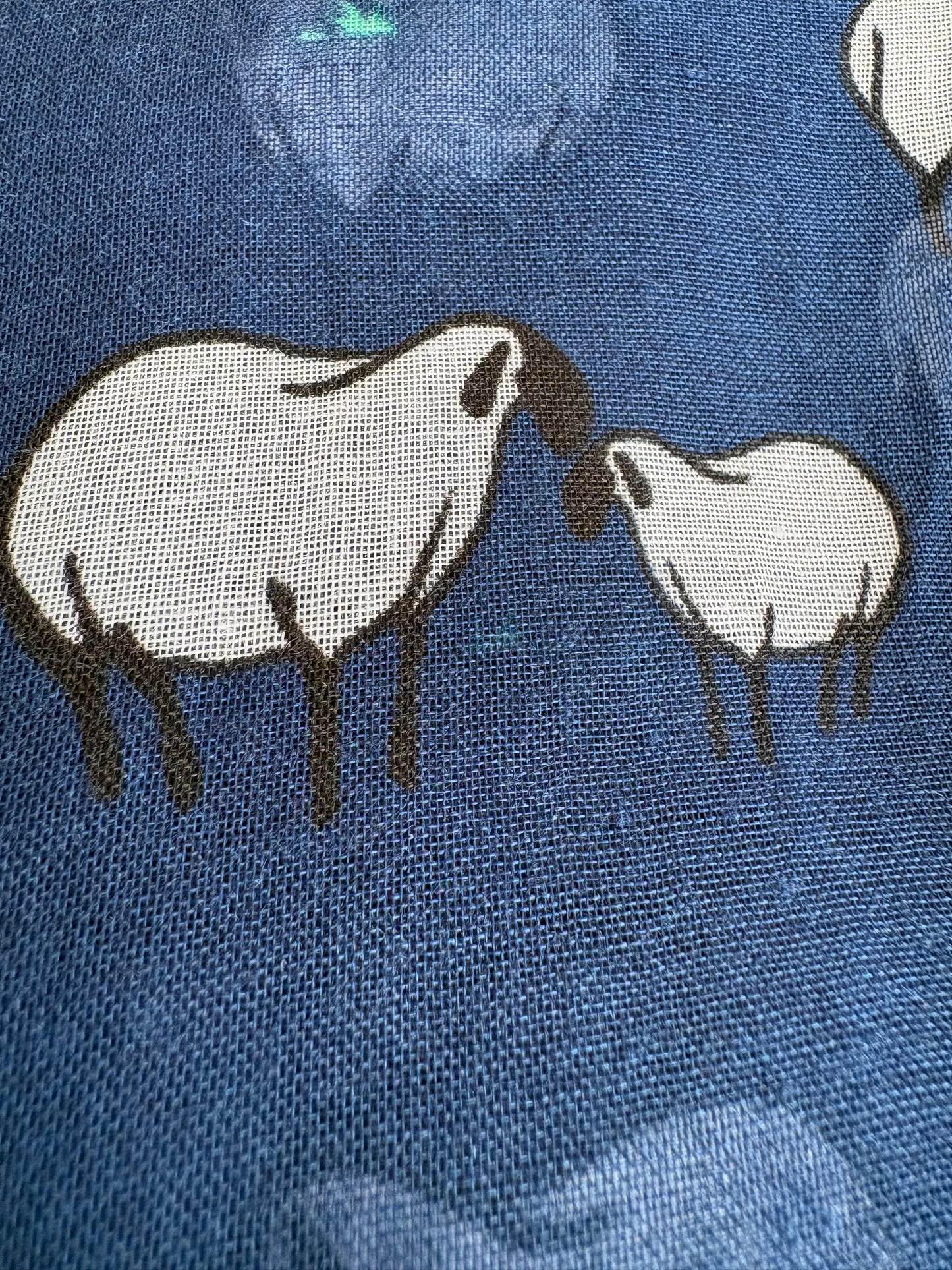 Sheep farm design scarf blue