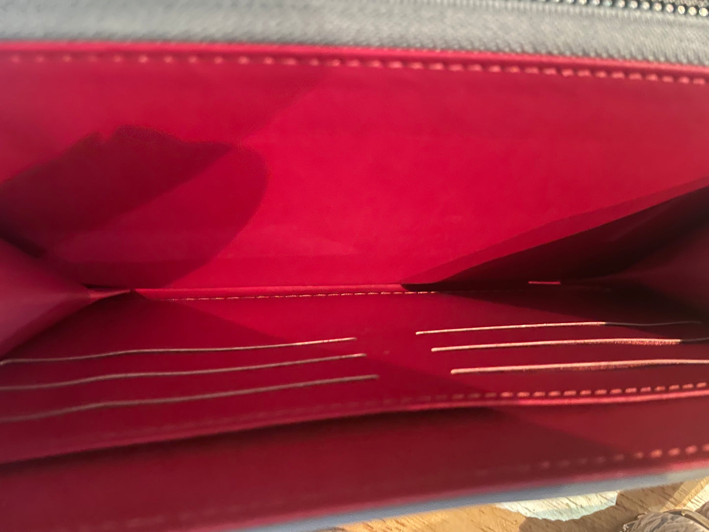 Clutch bag with canvas pattern strap - blue