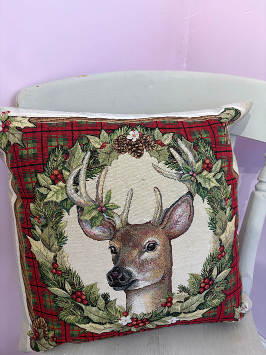 Deer tapestry cushion