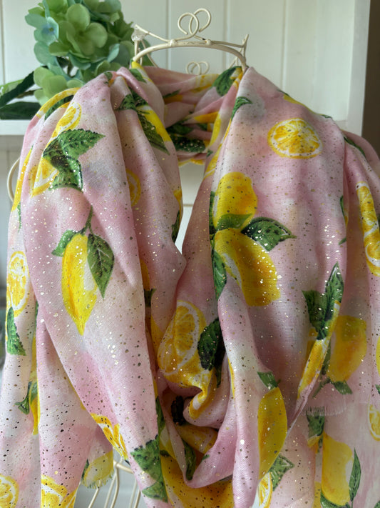 Lemon design summer scarf shimmer