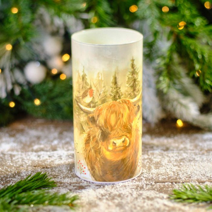Highland cow cylinder light