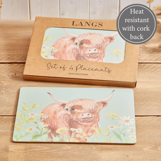 Highland cow placemat set