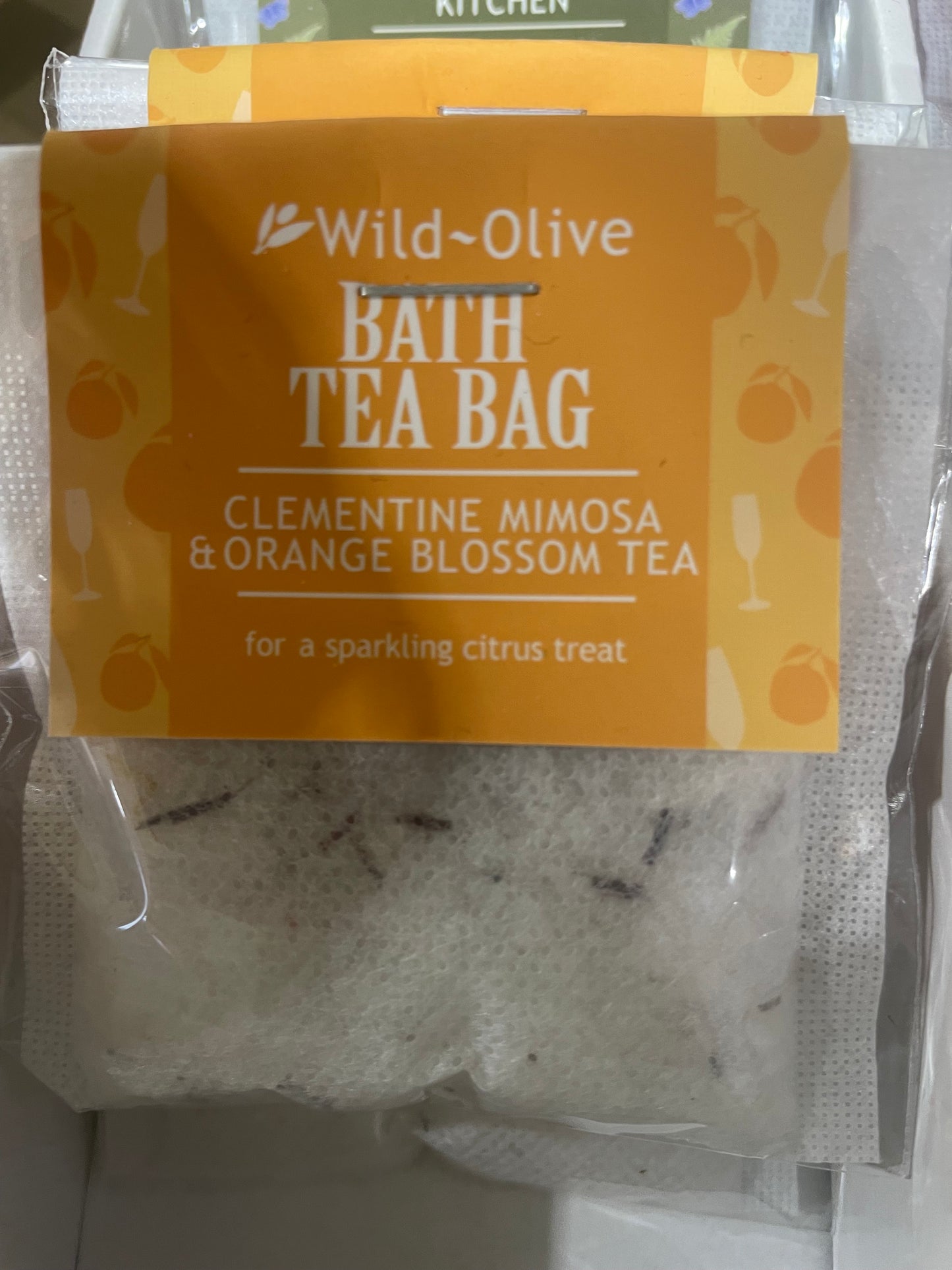 Clementine mimosa and orange blossom bath tea bag