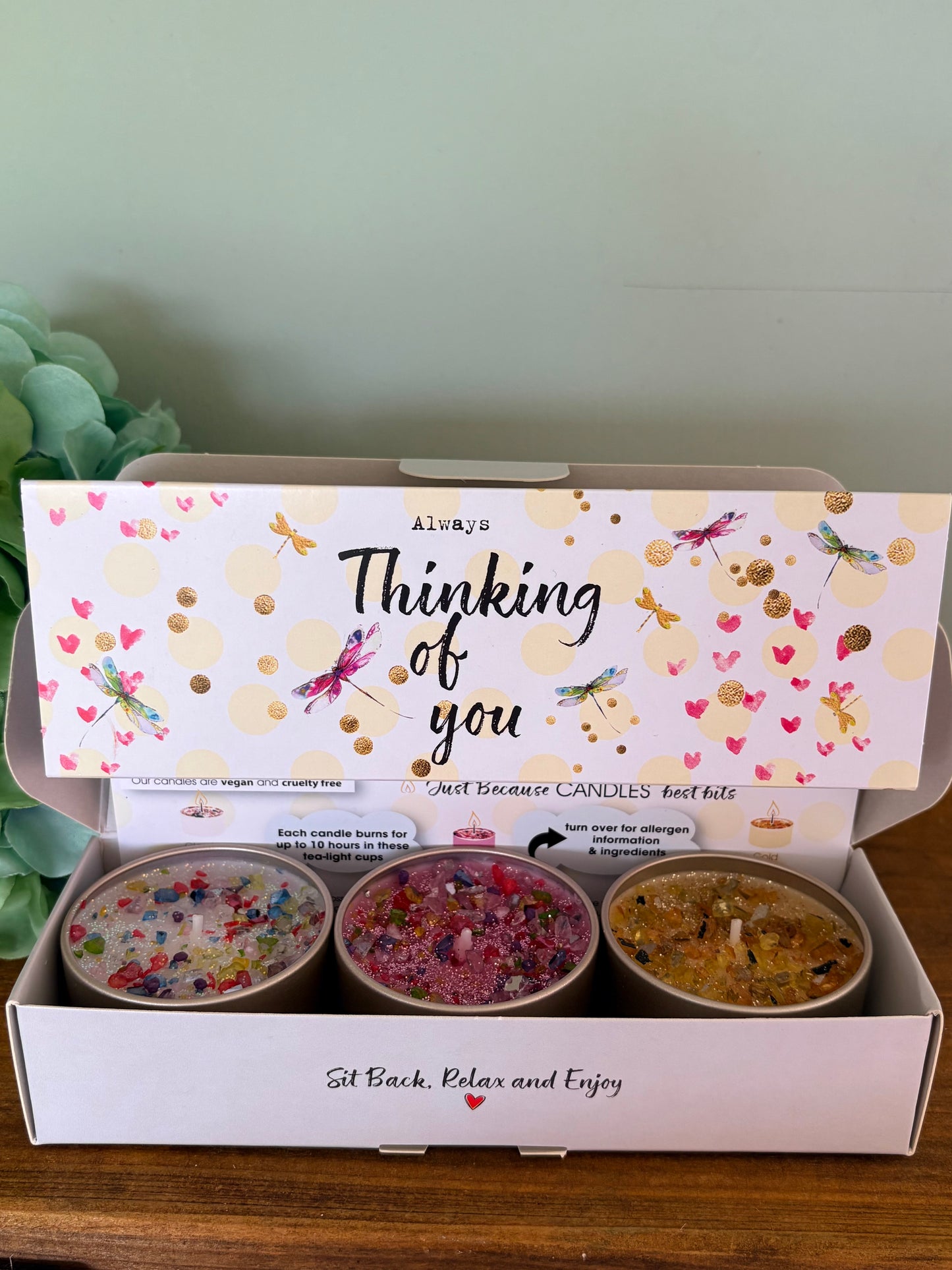 Three candle gift set thinking of you