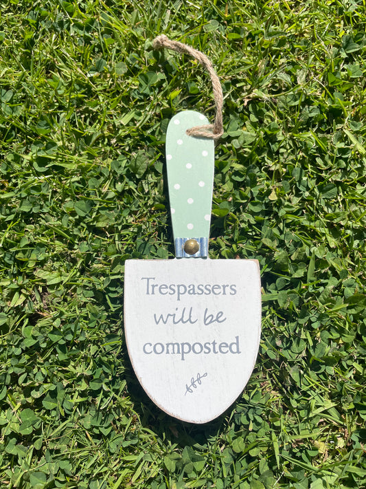 Garden Trowel wood decor hanger