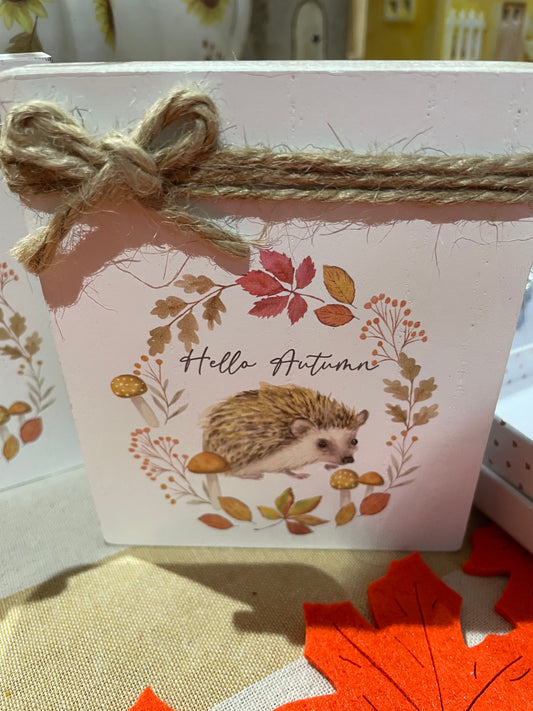 Autumn plaque - hedgehog