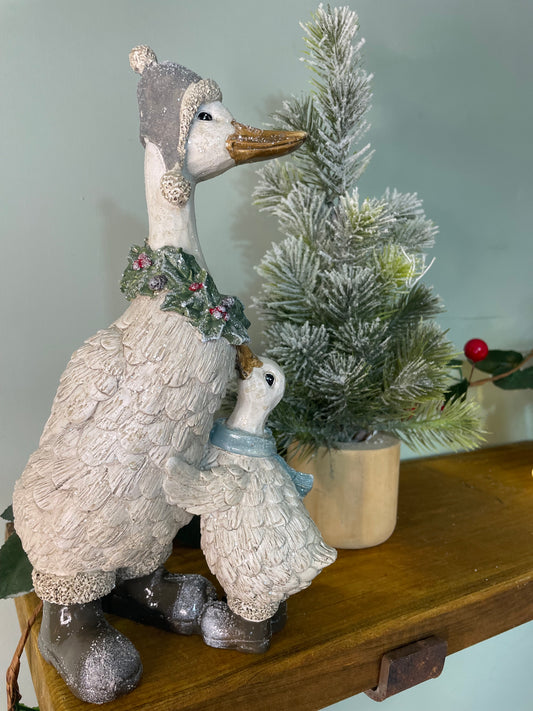 Christmas duck with duckling