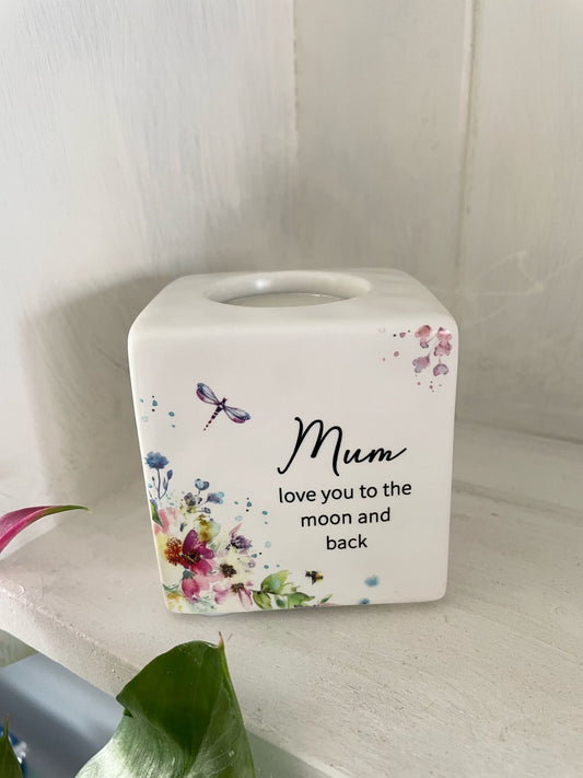 Wild Blossom mum design tea light holder