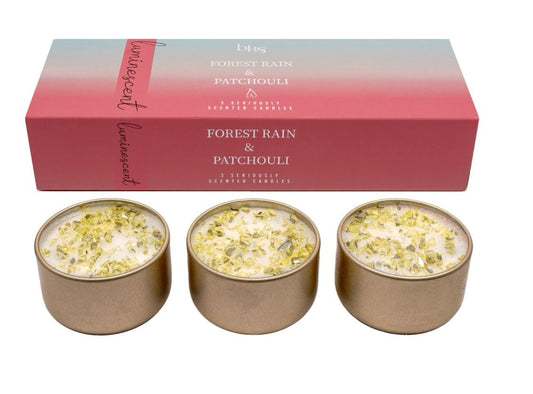 Luminescent Three lites- forest rain & patchouli