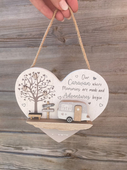 Camping/Caravan heart Plaque