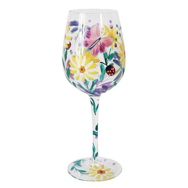 Flower Wine Glass Cottage Garden