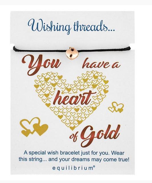 Wish Thread bracelet - Heart of gold