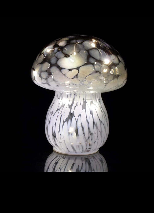 Handblown LED mushroom Light - GREY