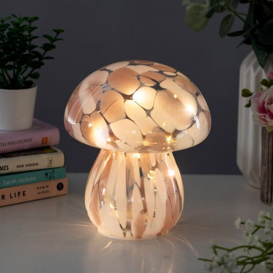 Handblown LED mushroom Light - PINK