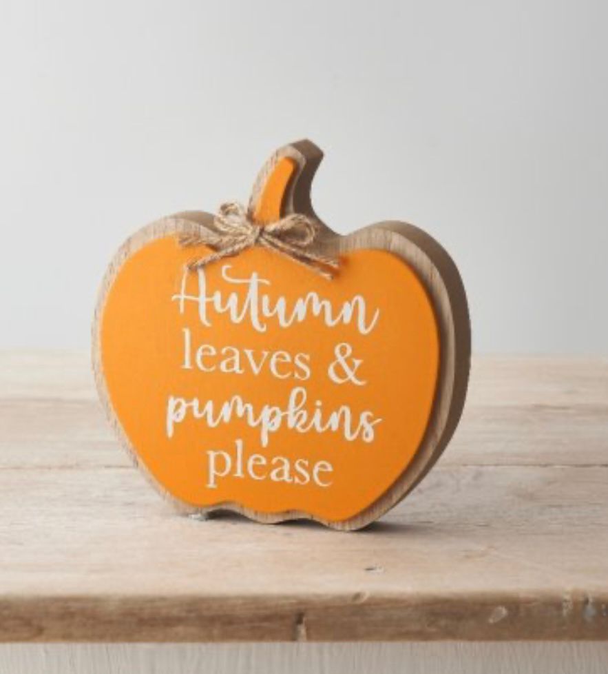 Pumpkin Wood  Plaque - Orange