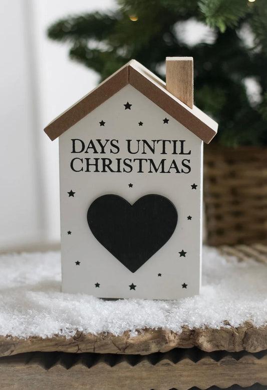 Days until christmas wooden house