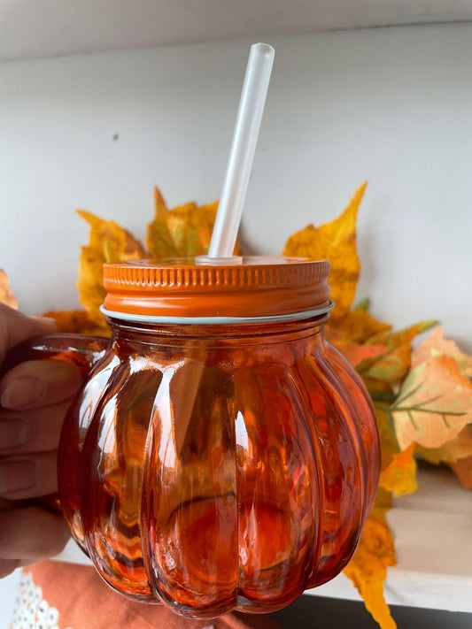 Pumpkin Drinking Jar