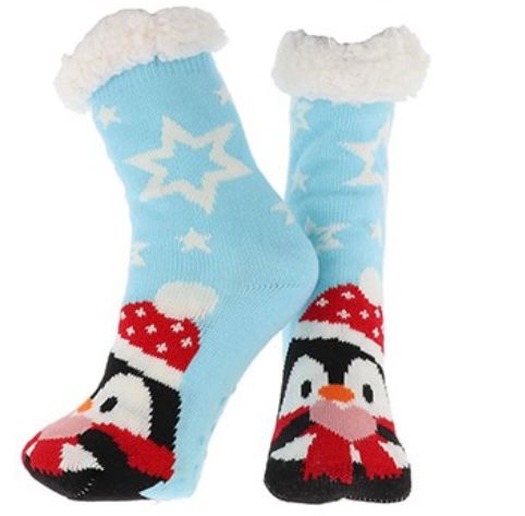 Nuzzles ladies cosy autumn winter slipper socks - penguin