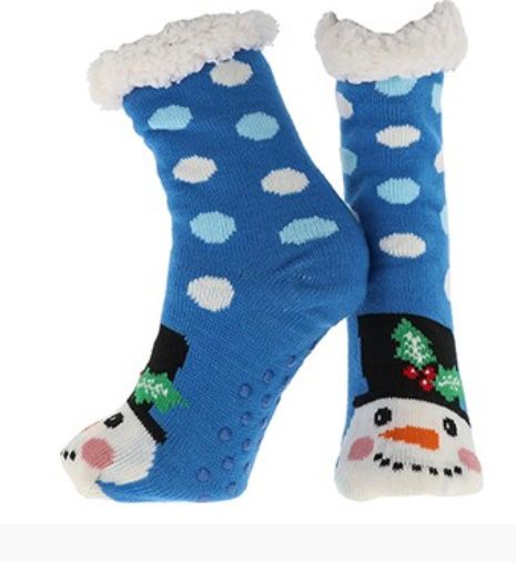 Nuzzles ladies cosy autumn winter slipper socks - snowman