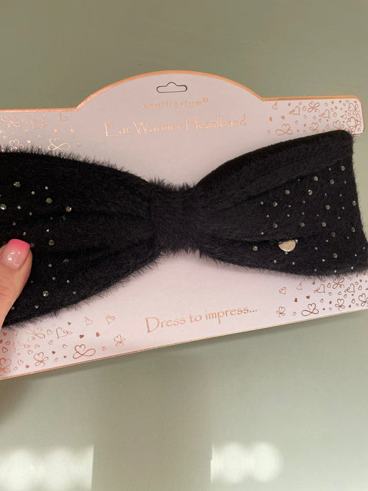 Sparkle cosy headband - black