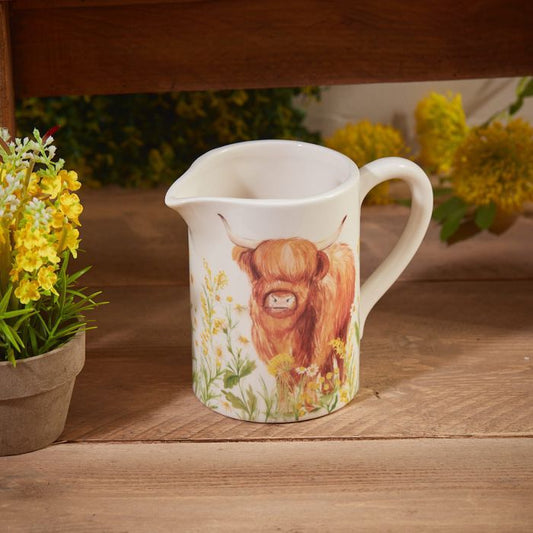 Highland Cow ceramic jug